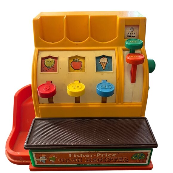 Vintage 1974 Fisher Price Cash Register 926 Toy Made In USA Working Bell Buttons - Picture 1 of 5